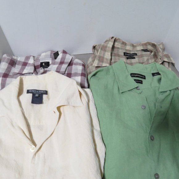 Men's Linen Shirt Lot, VTG, sz L  631 - Picture 1 of 14